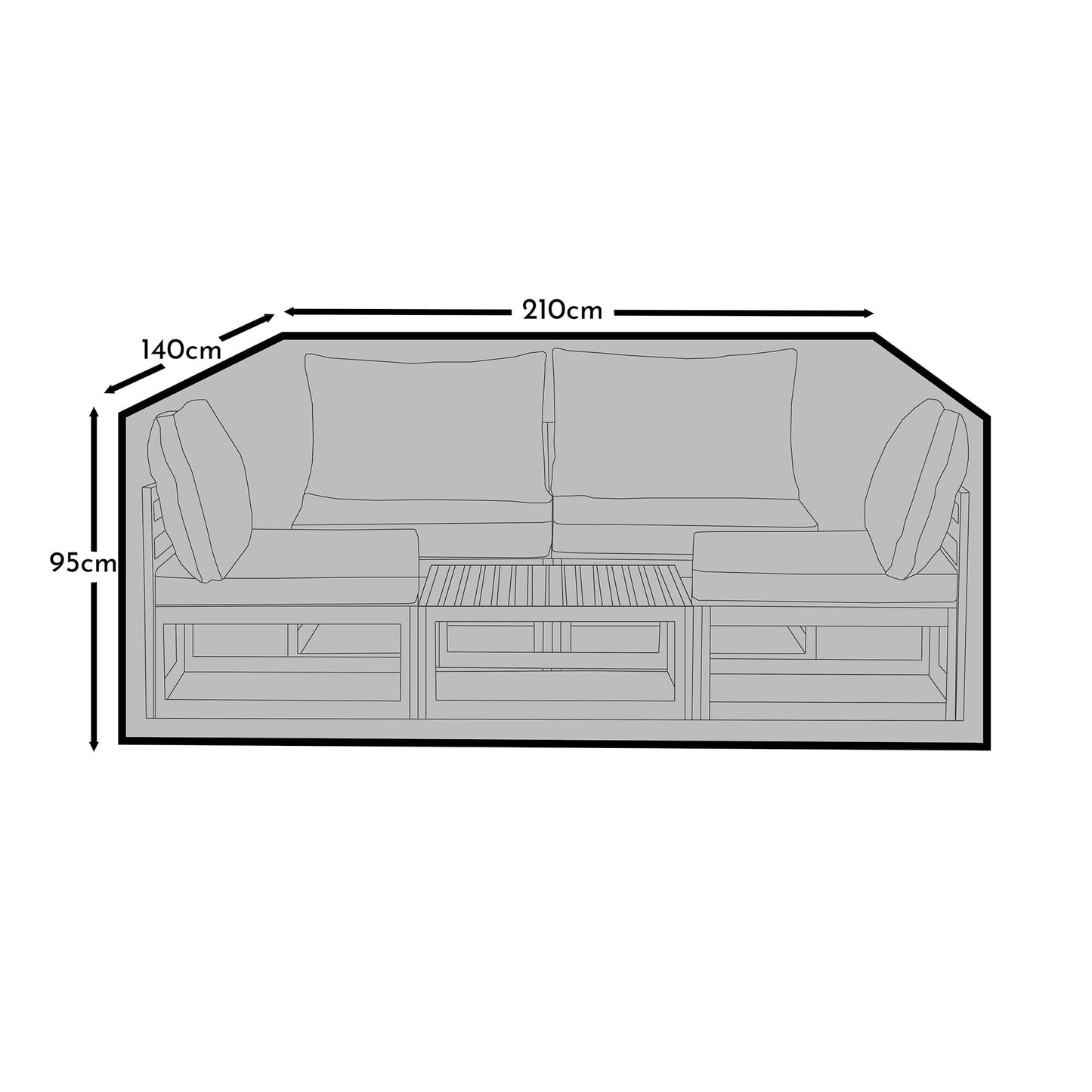 Small Conversation Set Garden Furniture Cover - Harrelson - Eaden - Halston - Cote - Aria - Indra - Wick & Rowan Sets