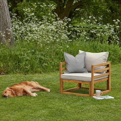 Rowan Natural Wooden Garden Armchair - Laura James