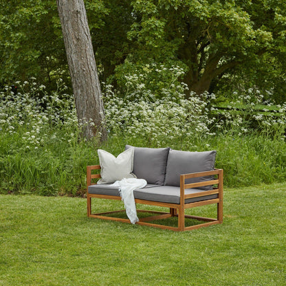 Rowan Wooden Garden Double Outdoor Sofa Bed - Grey