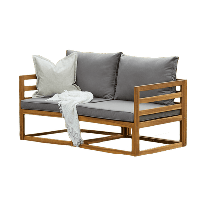 Rowan Wooden Garden Double Garden Sofa Bed - Grey