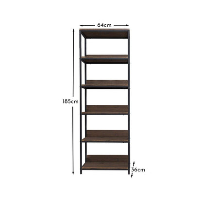 Sheffield Industrial Bookcase - Wood Effect & Metal Frame