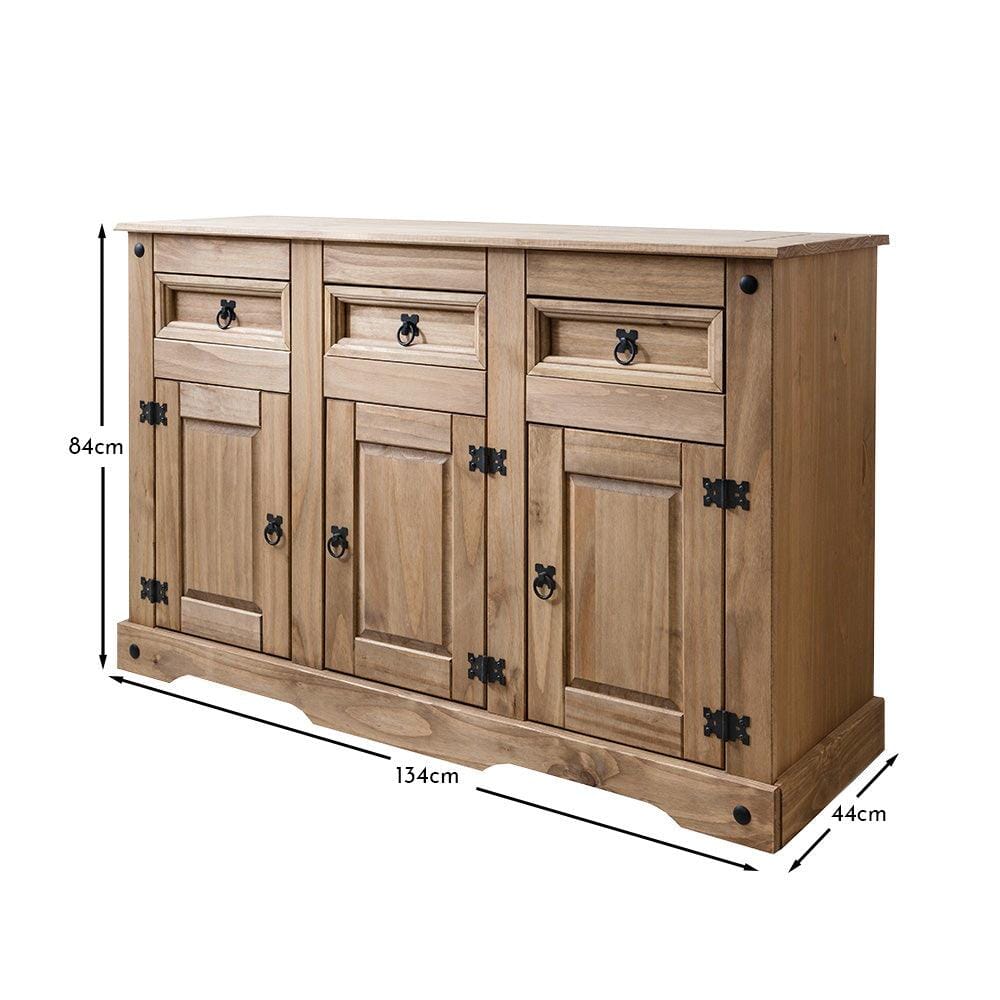 Sideboard - 3 Drawers 3 Doors - Solid Wood - Laura James