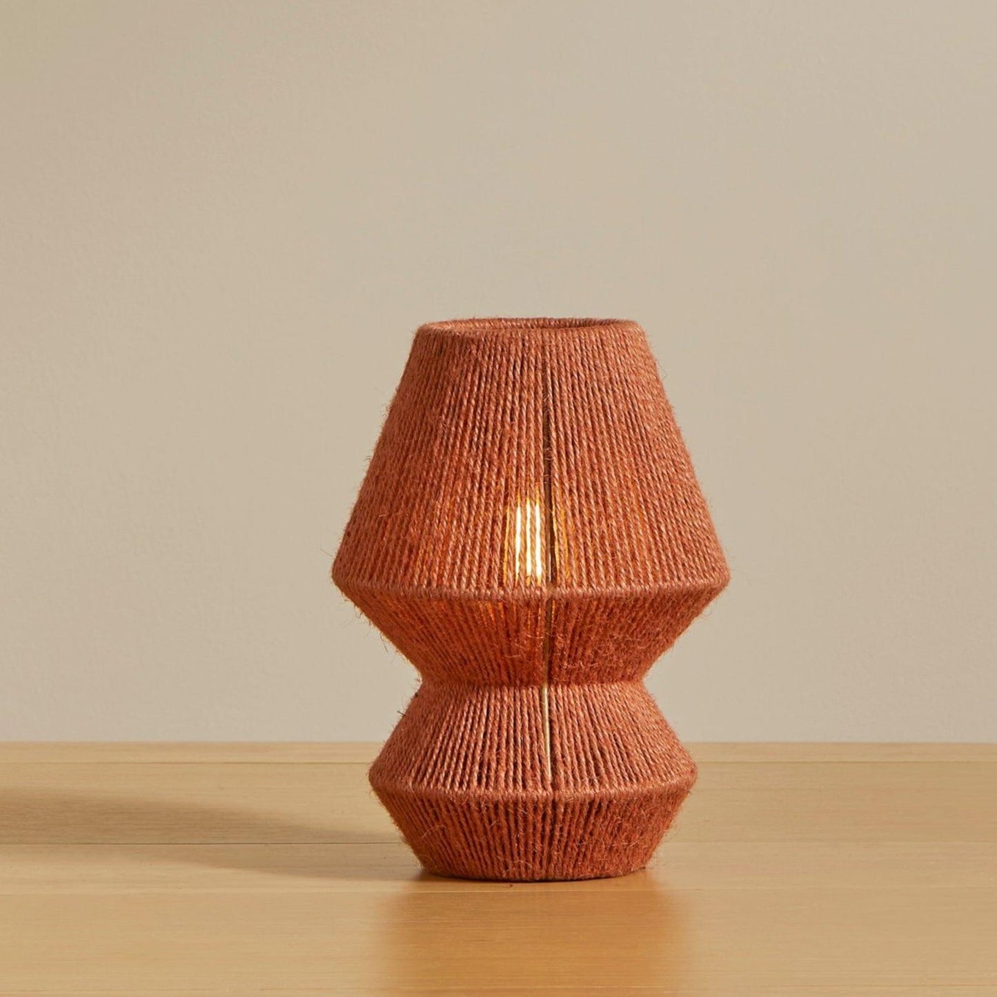 Sirana Small Burnt Orange Jute Table Lamp - Laura James