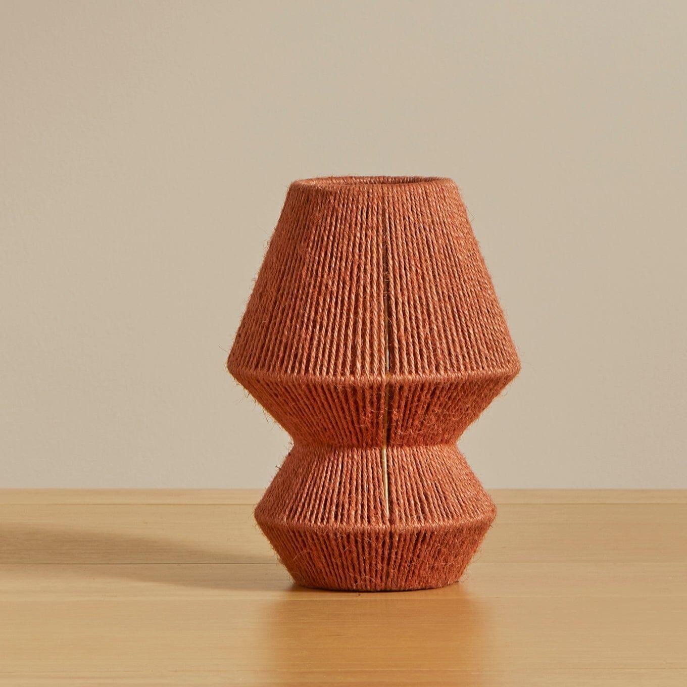 Sirana Small Burnt Orange Jute Table Lamp - Laura James