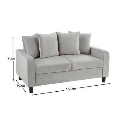 Tracy 2 Seater Sofa - Grey Velvet