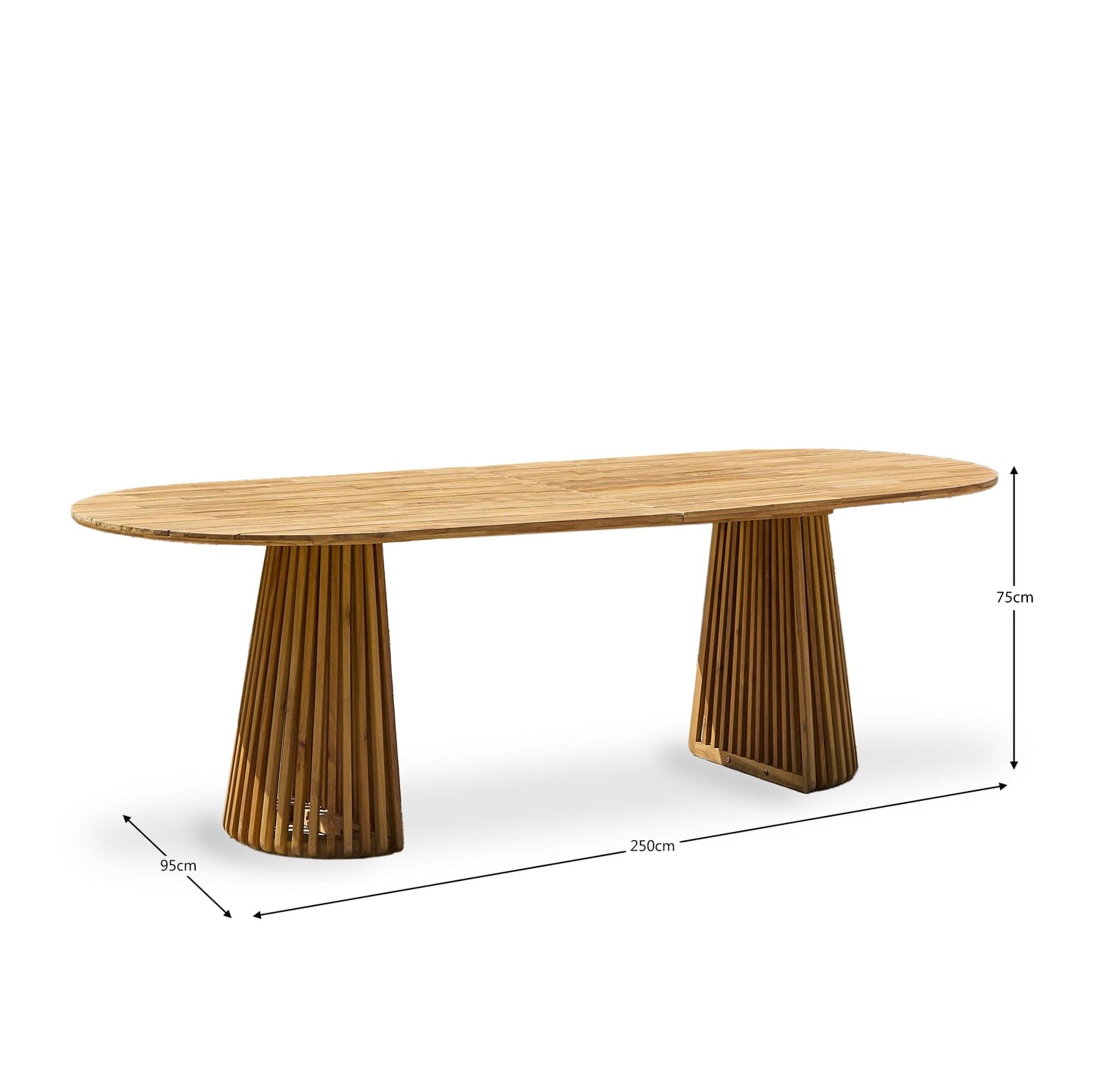 Willow Natural Wood Oval Garden Dining Table - Laura James

