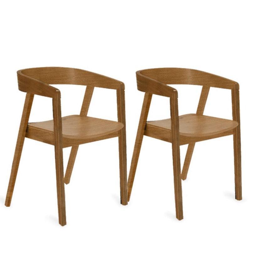 Ella Oak Wooden Dining Armchairs set 2 - Oak