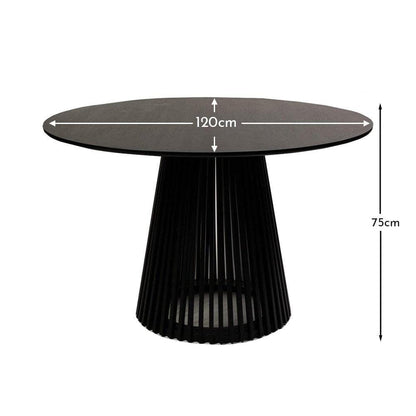 Willow Round Dining Table - Stained Black