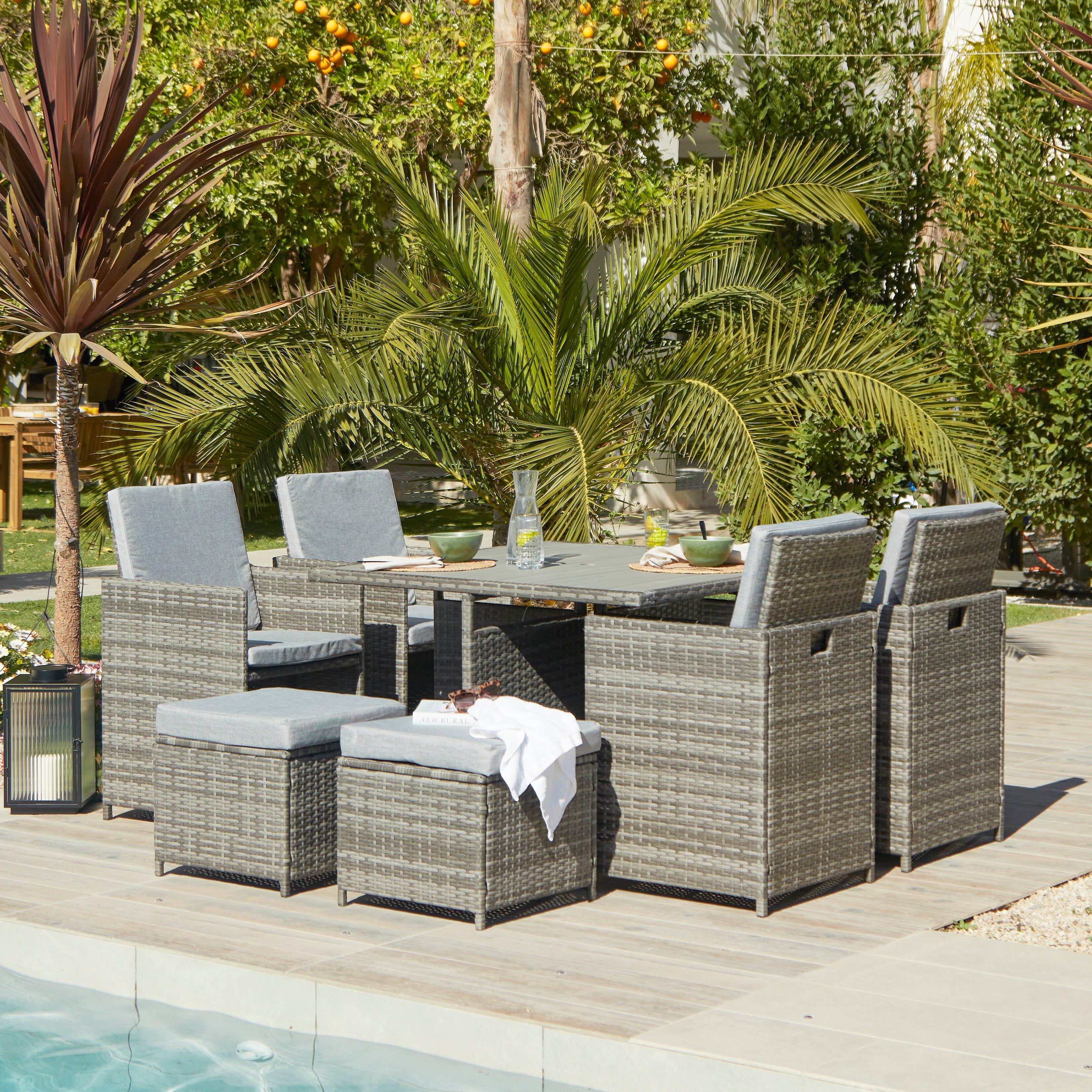 Cube patio set grey sale