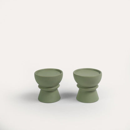 Ceramic pillar candle holders - set of 2 - Laura James