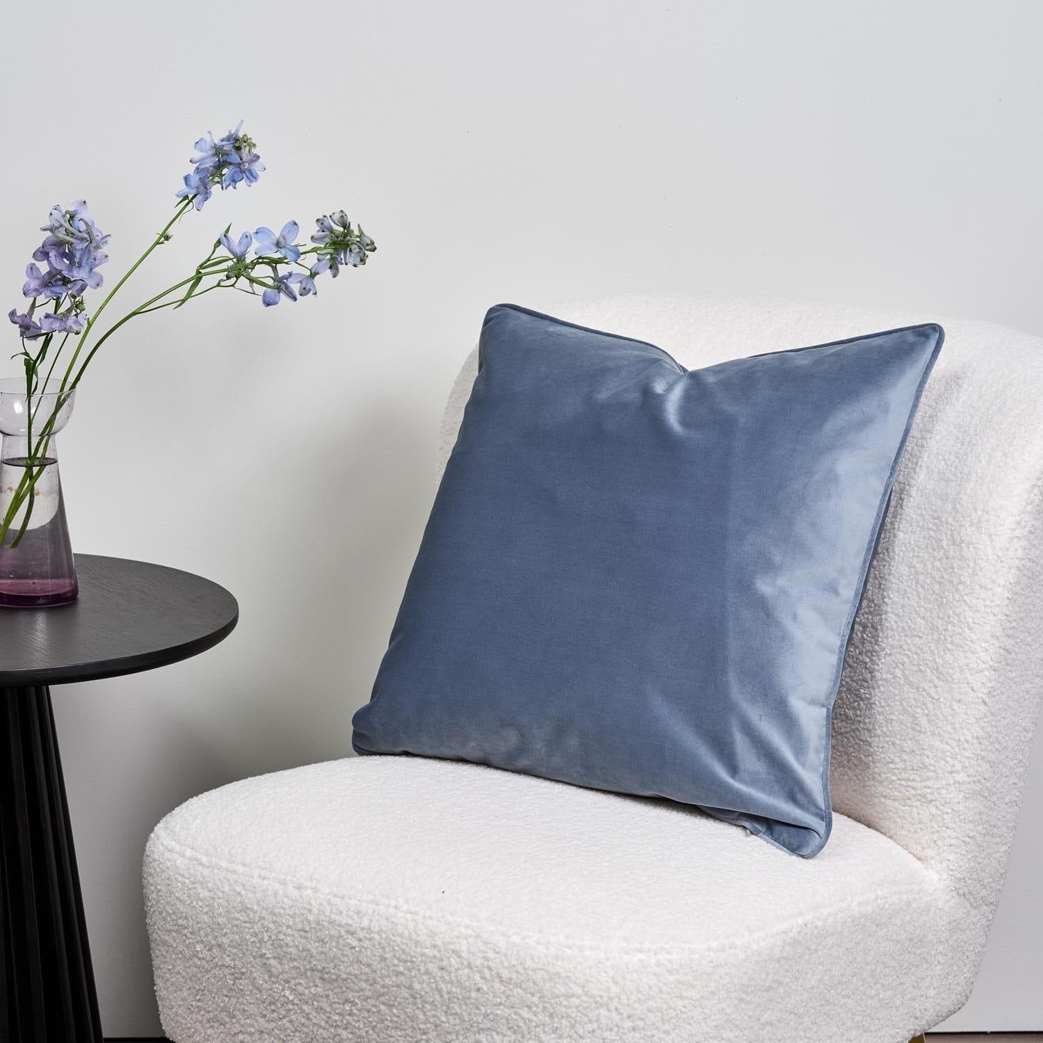 Light Blue Velvet Cushion Cover 45cm x 45cm Laura James