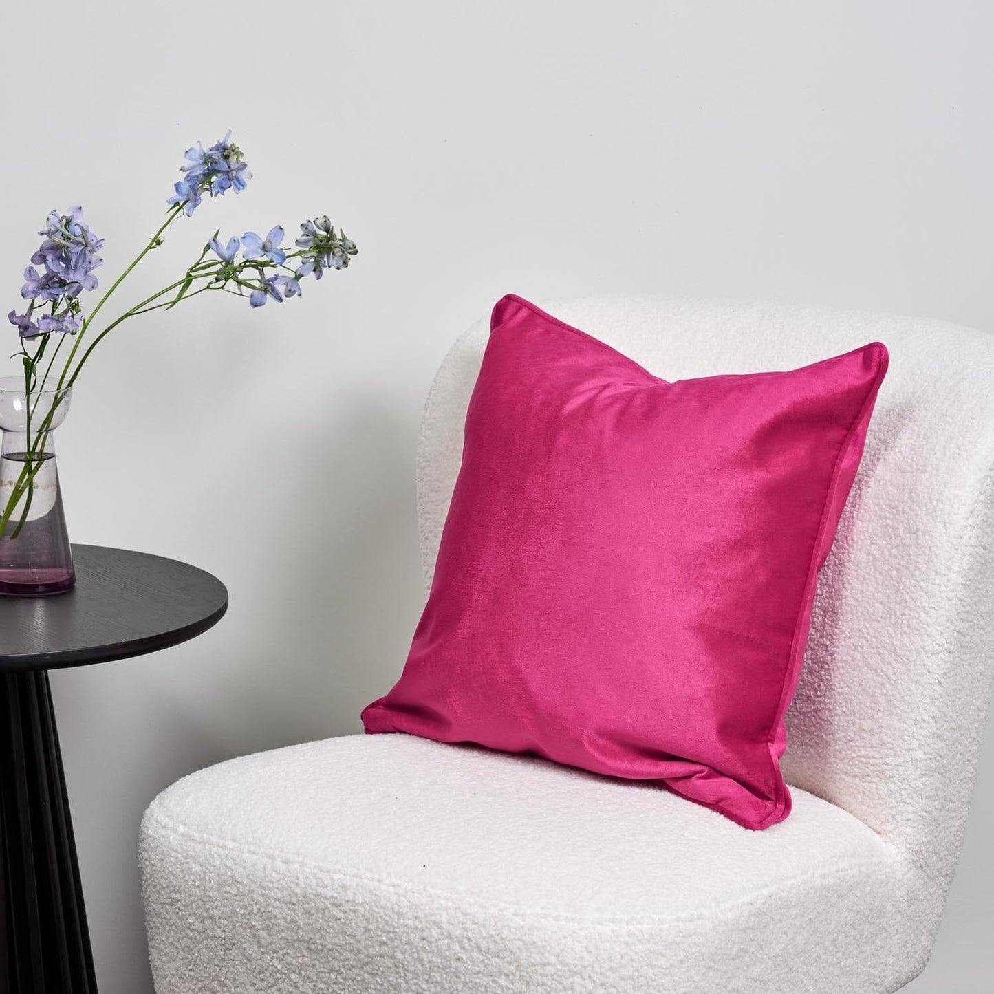 Raspberry pink velvet cushion cover - Laura James