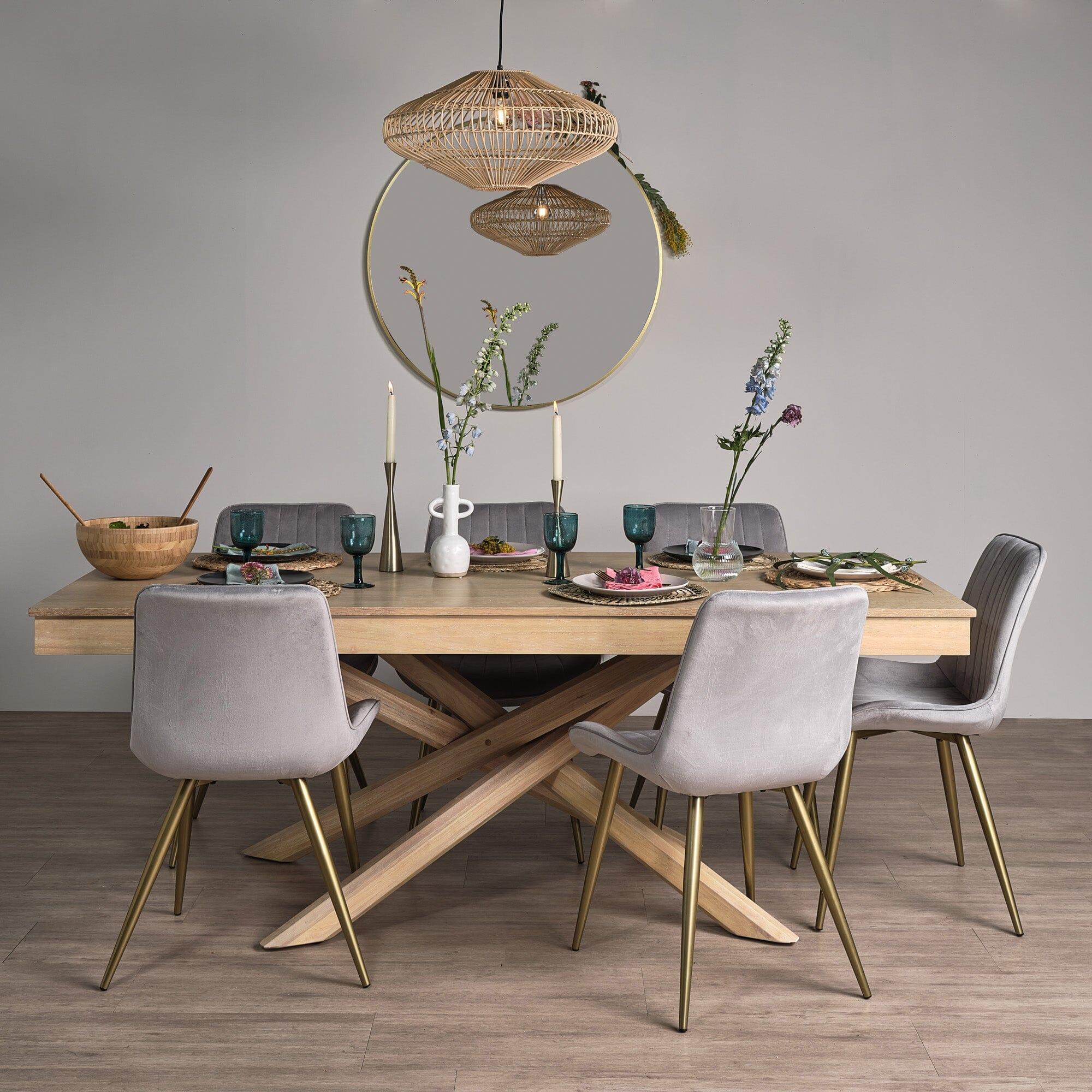 Amelia Solid Wood Whitwash Finish Dining Table - Laura James