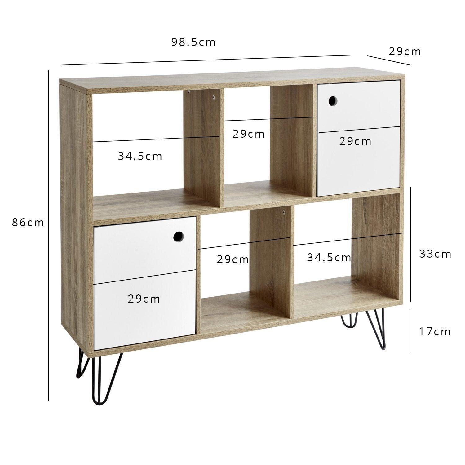 Anderson cube storage unit - Oak effect with white cupboards 