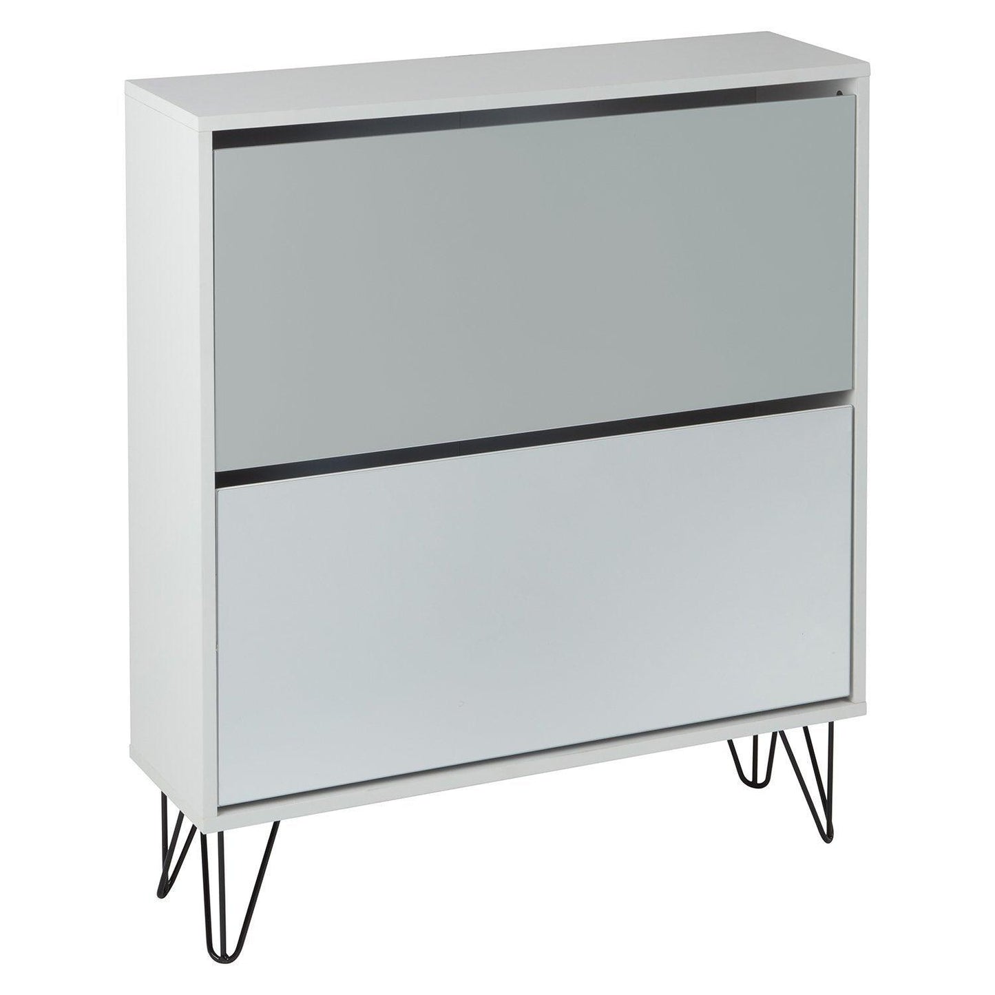 Anderson shoe cabinet - 2 door - white and grey - Laura James