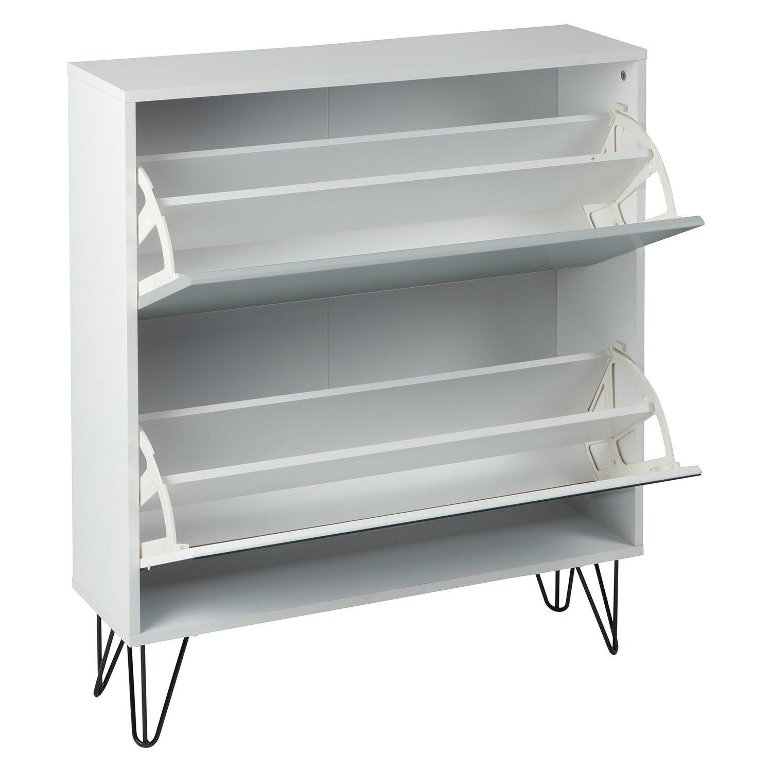 Anderson shoe cabinet - 2 door - white and grey - Laura James