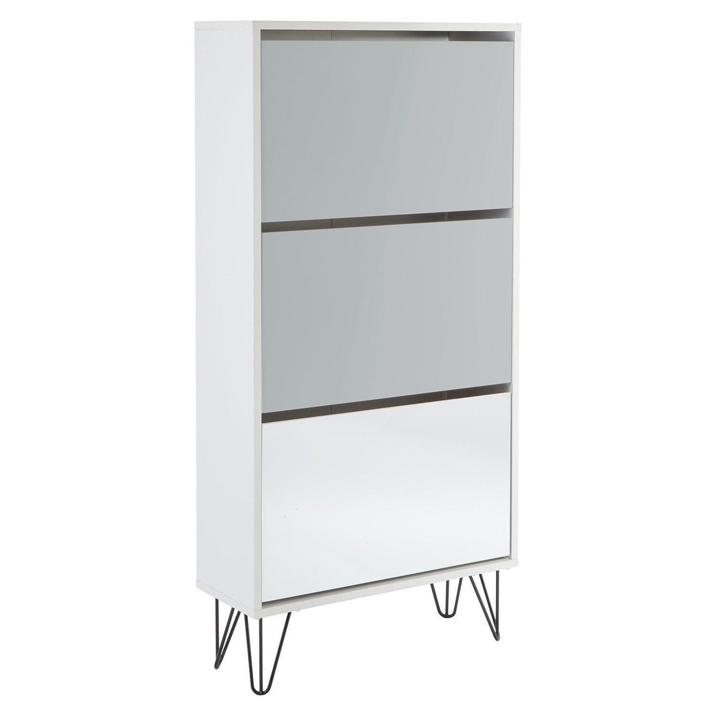 Anderson shoe cabinet - 3 door - white and grey - Laura James