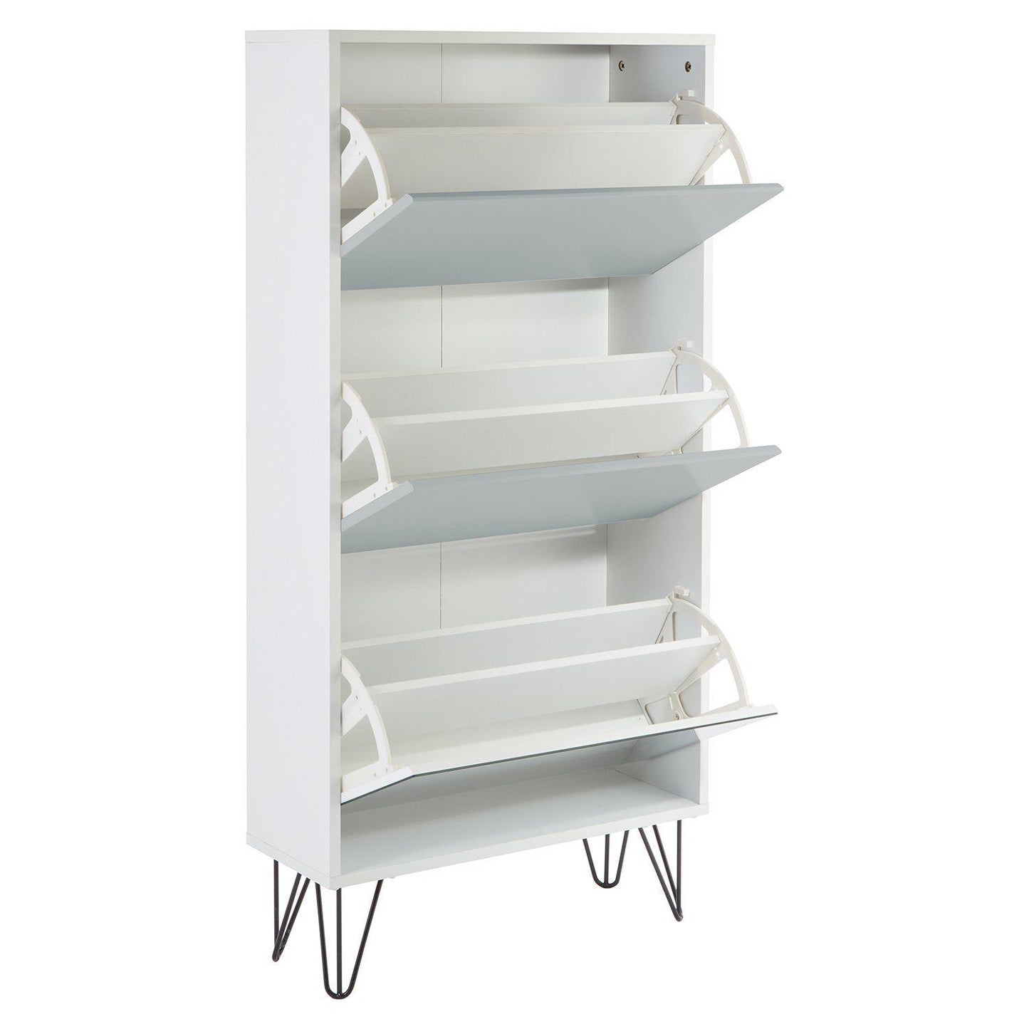 Anderson shoe cabinet - 3 door - white and grey - Laura James