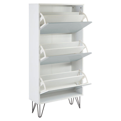 Anderson shoe cabinet - 3 door - white and grey - Laura James