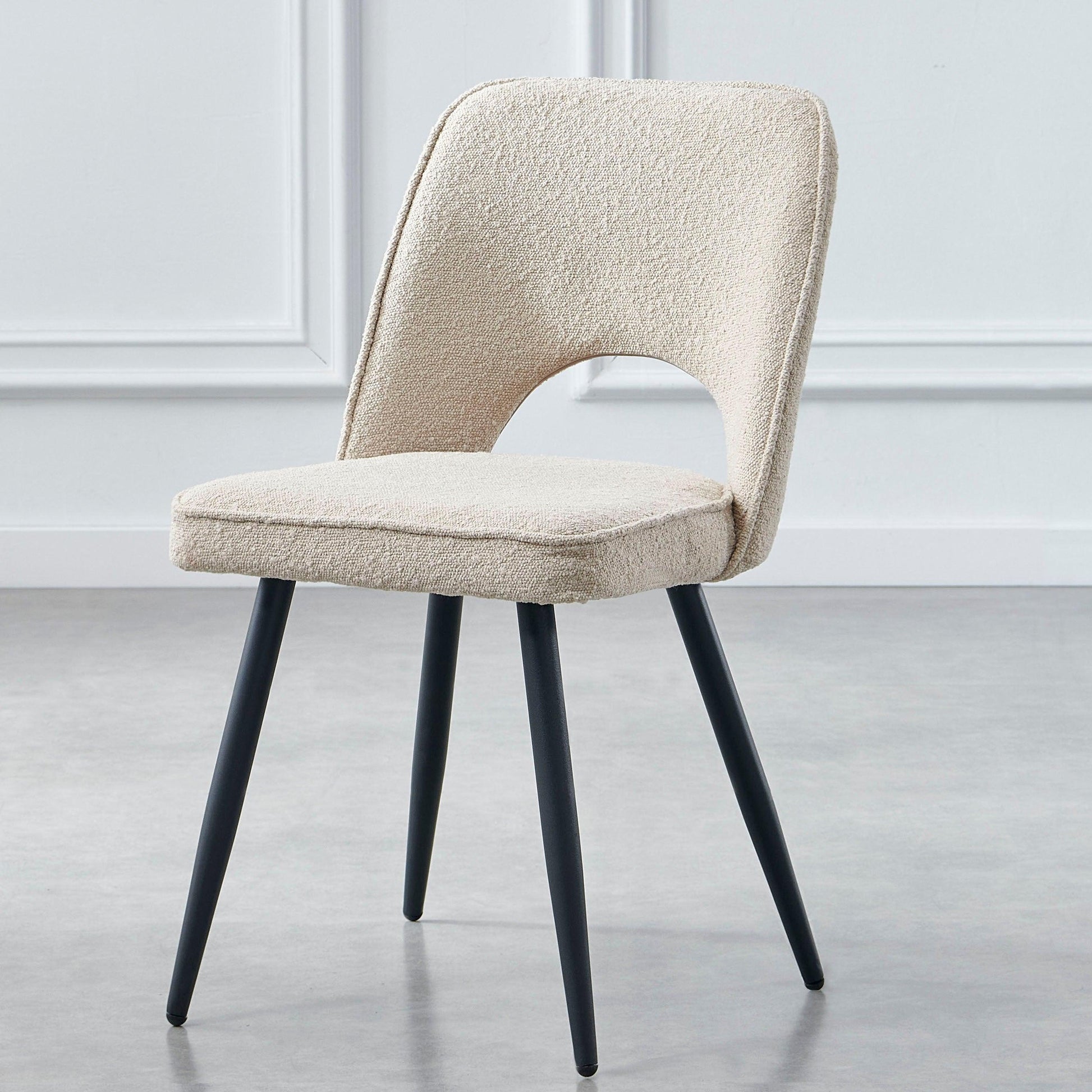 Atlas Marble and 4 Dolly Boucle Dining Chairs - Laura James