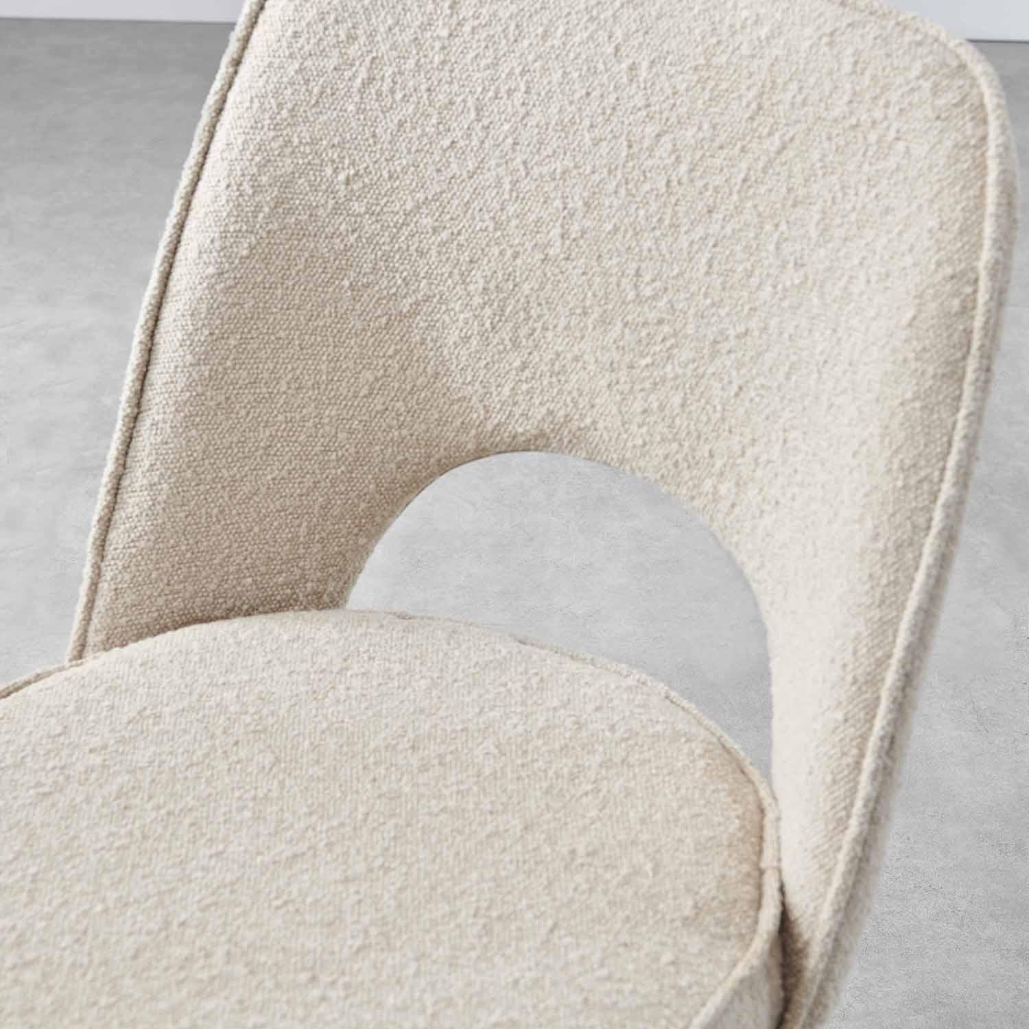 Atlas Marble and 4 Dolly Boucle Dining Chairs - Laura James