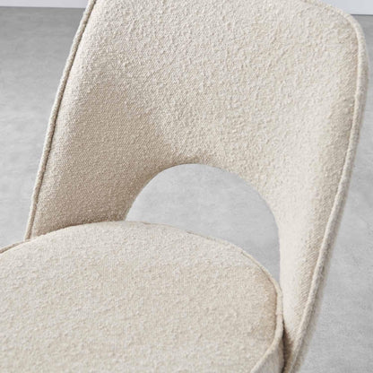 Atlas Marble and 4 Dolly Boucle Dining Chairs - Laura James