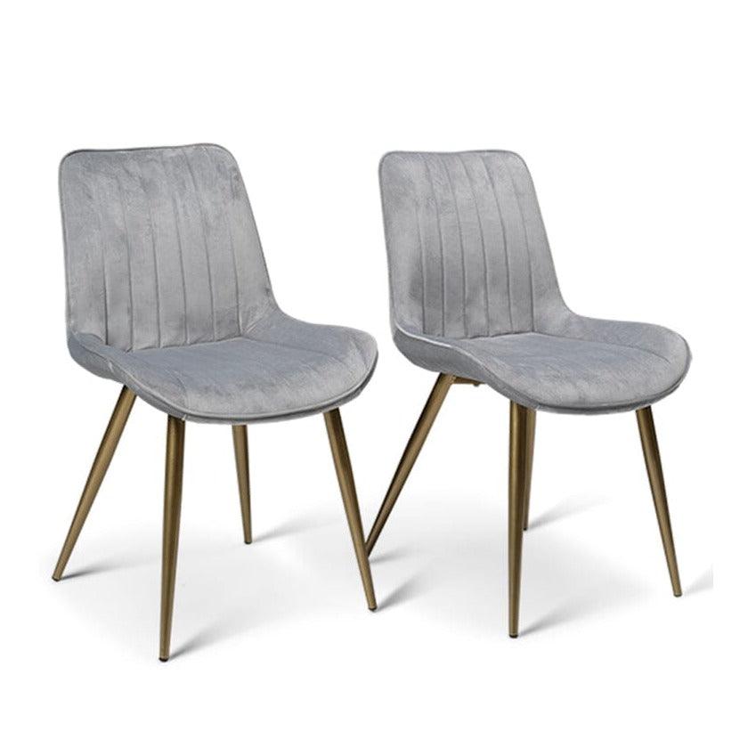 Bella Gold Legs with Grey Velvet Seat