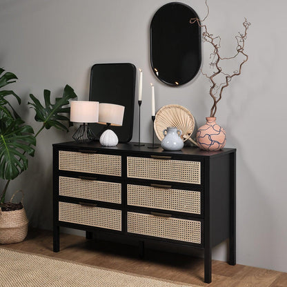 Charlie 6 Drawer Chest of Drawers Black - Laura James