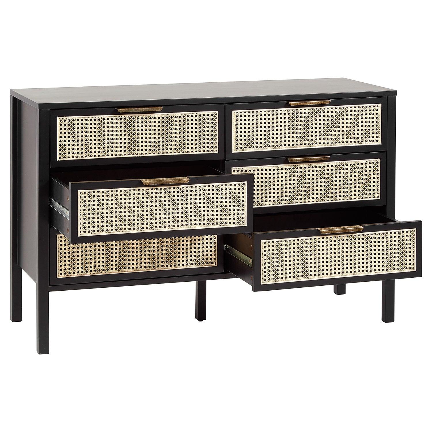 Charlie 6 Drawer Chest of Drawers Black - Laura James