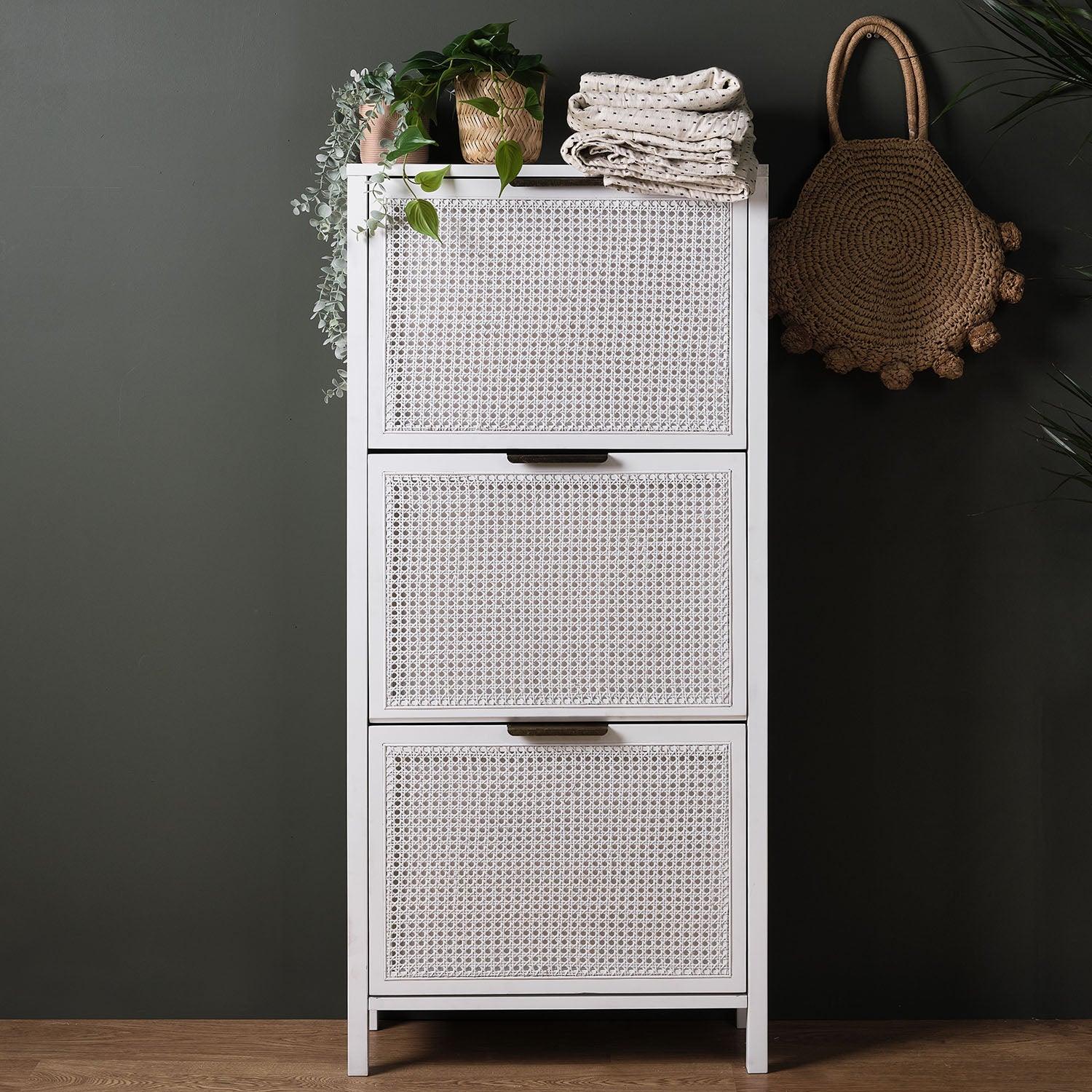 Charlie shoe cabinet - 3 door - white