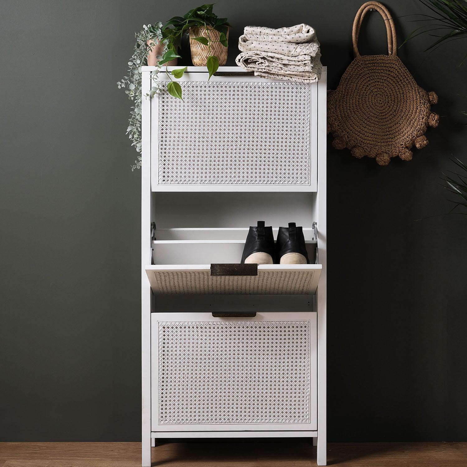 Charlie shoe cabinet - 3 door - white