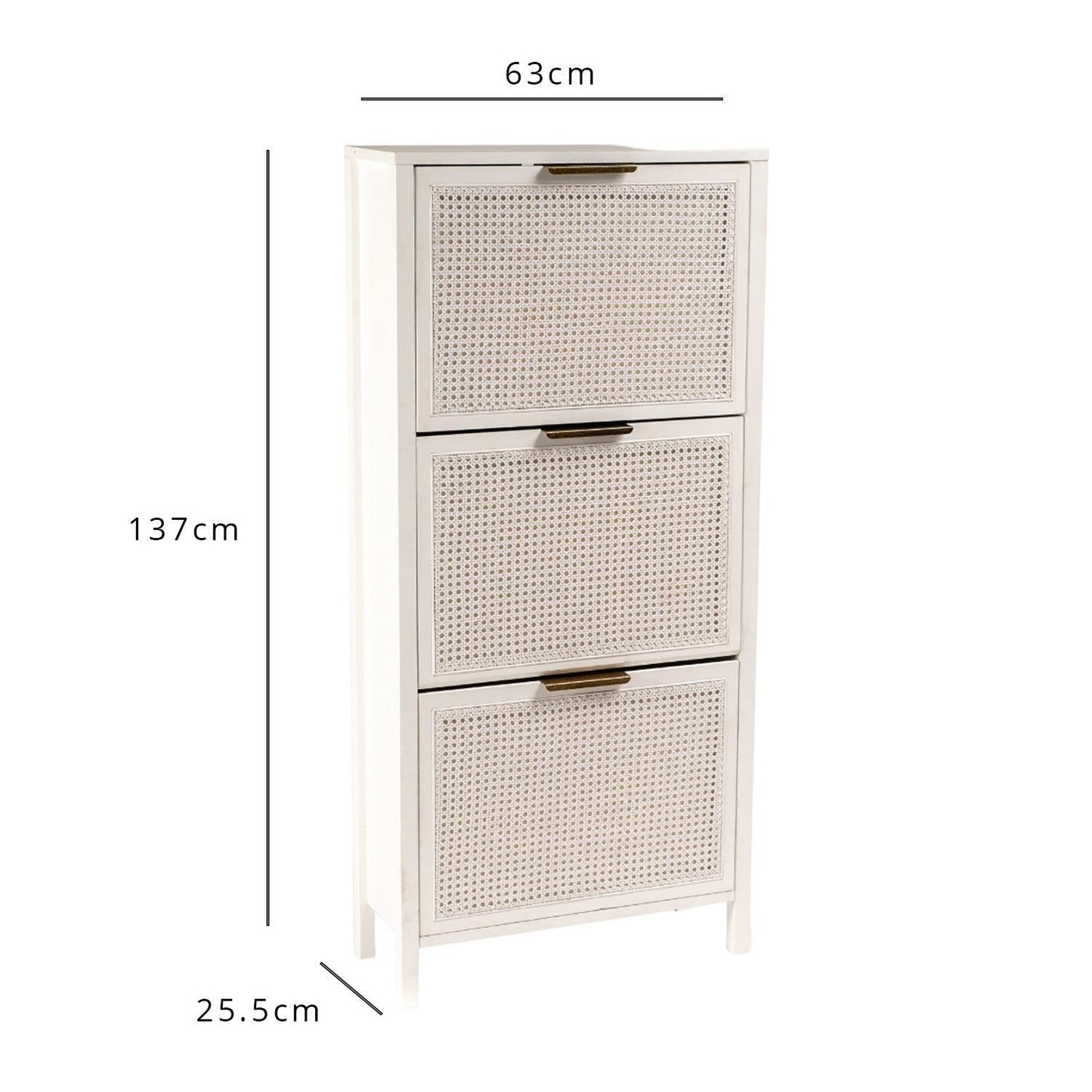 Charlie shoe cabinet - 3 door - white