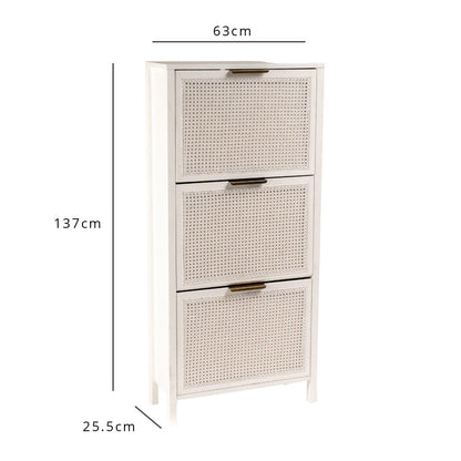 Charlie shoe cabinet - 3 door - white