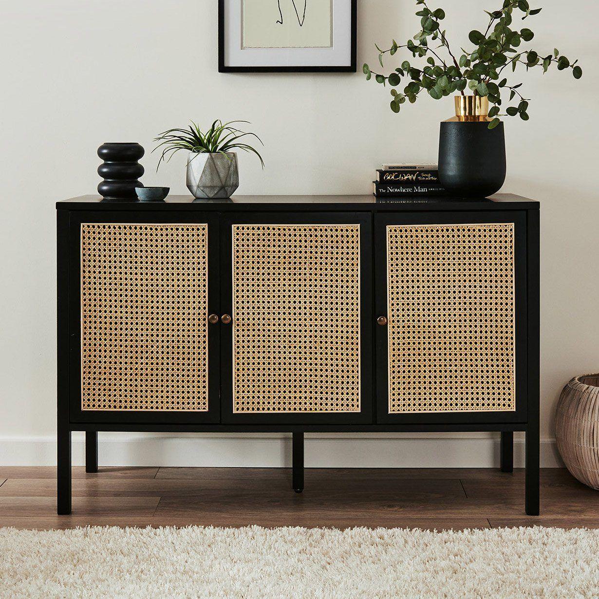 Charlie sideboard - cane front - black - Laura James