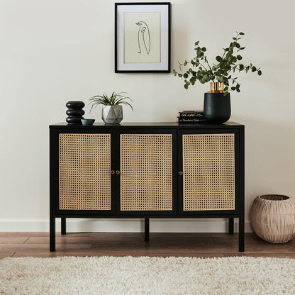 Charlie sideboard - cane front - black - Laura James