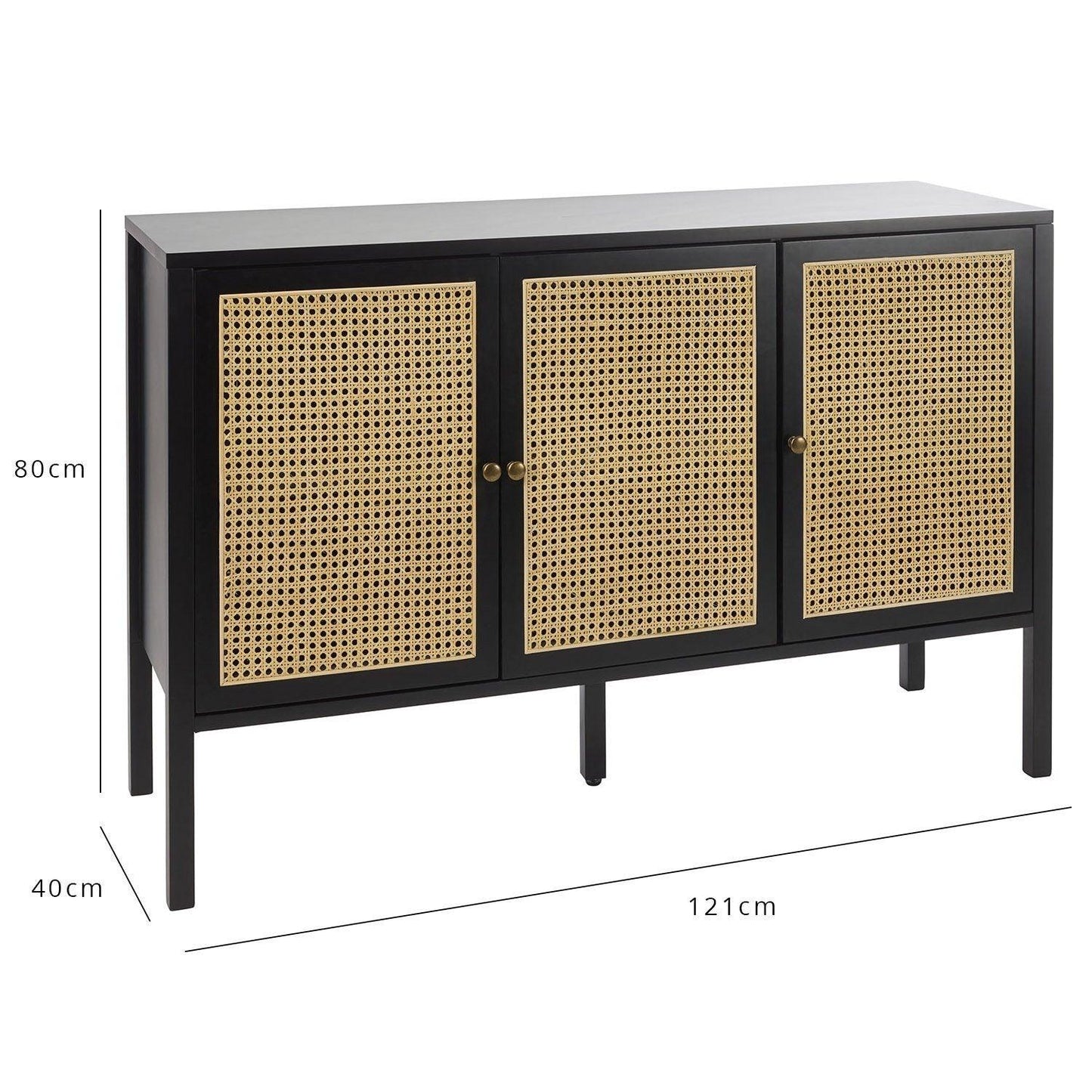 Charlie sideboard - cane front - black - Laura James