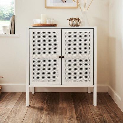 Charlie small sideboard - cane front - white - Laura James