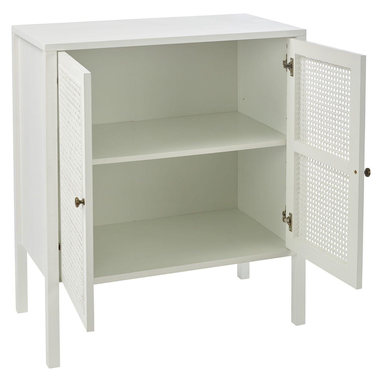 Charlie small sideboard - cane front - white - Laura James