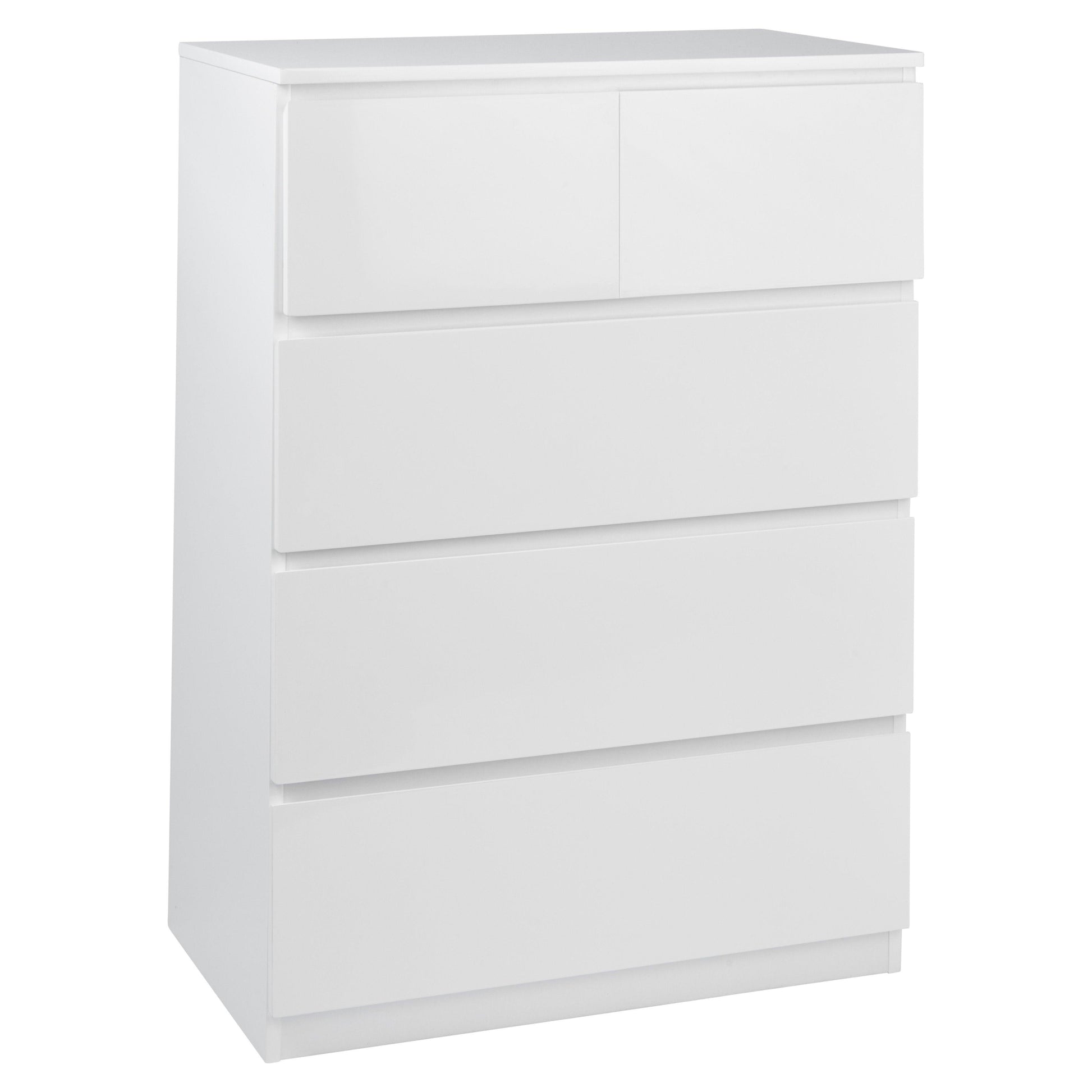 Clemmie high gloss 2 over 3 chest of drawers - white - Laura James