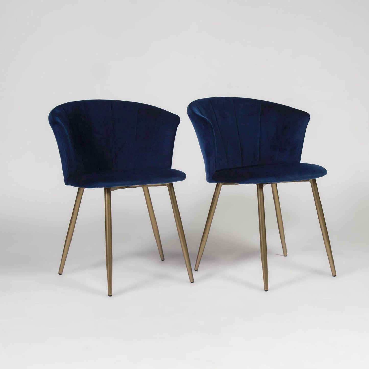 Cleo dining chairs - set of 2 - blue and gold - Laura James