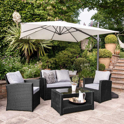 Cote 4 Seater Garden Sofa Set with Cream Umbrella - Laura James