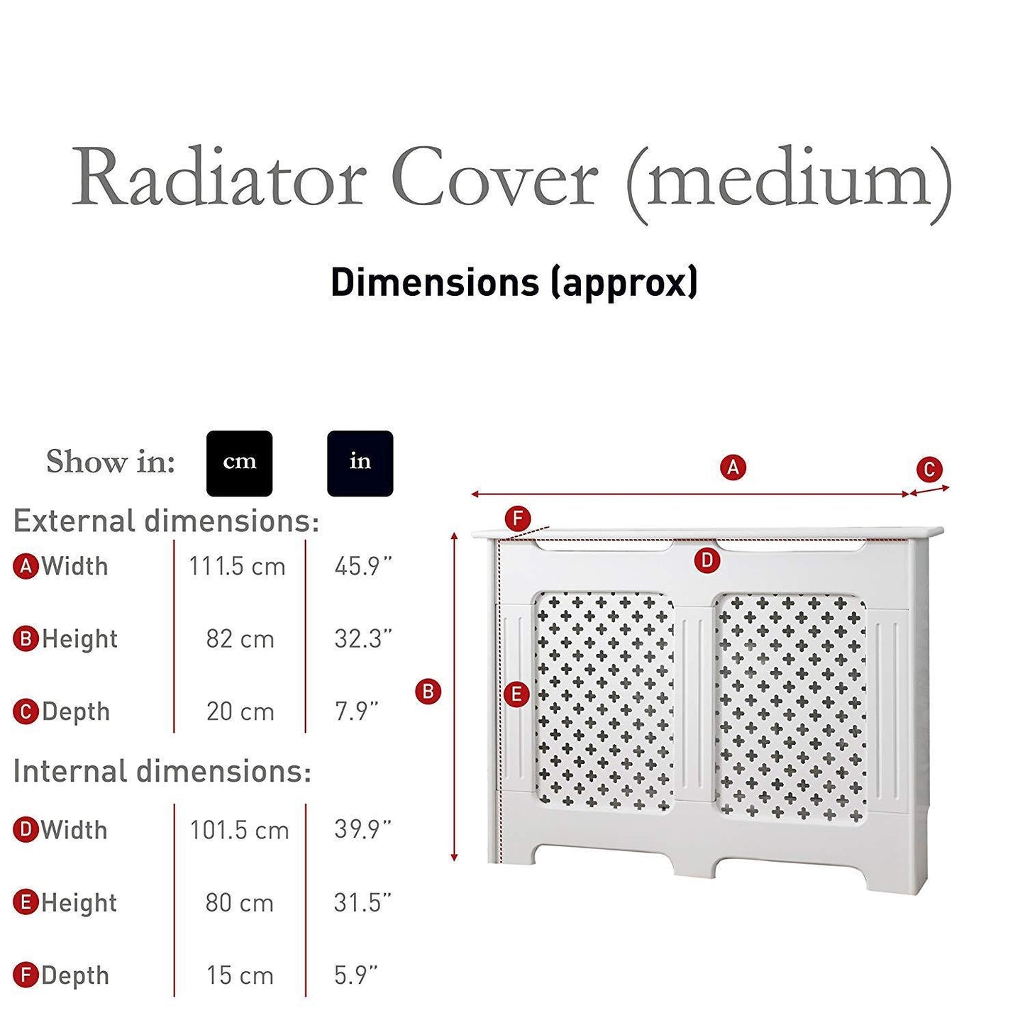 Radiator Cover Painted White - Medium - Laura James