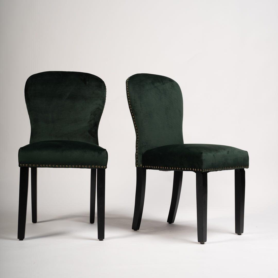 Green Velvet Dining Chairs - Laura James