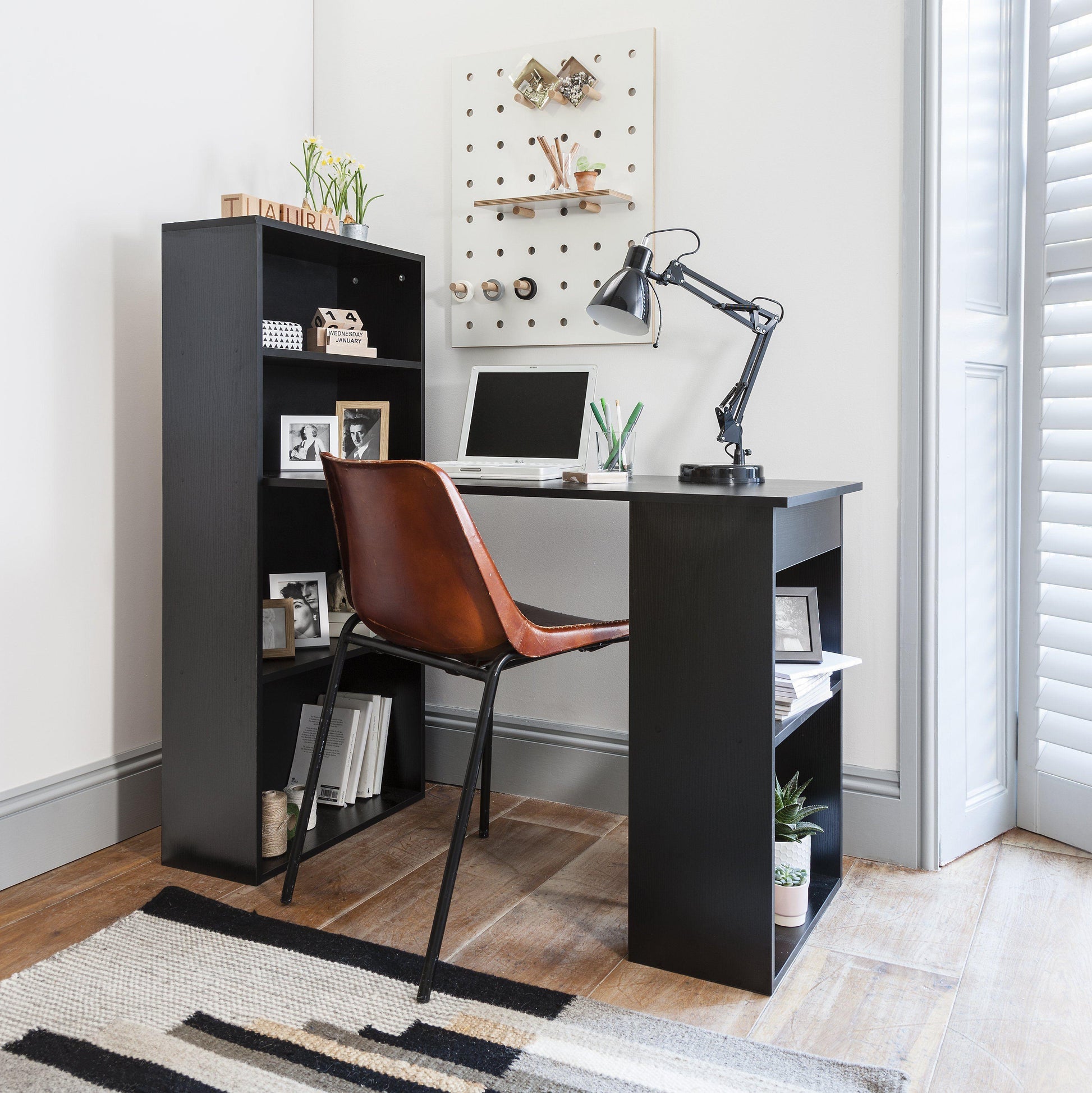 Black Desk with Shelves - Laura James