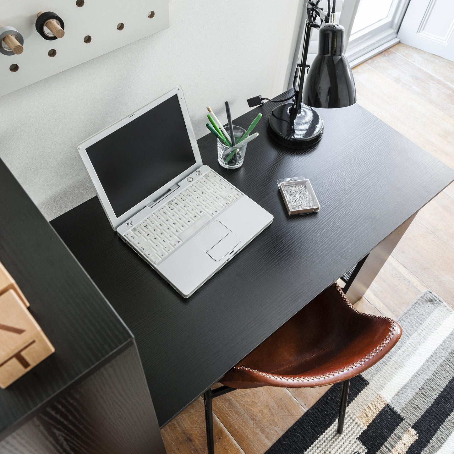 Black Desk with Shelves - Laura James