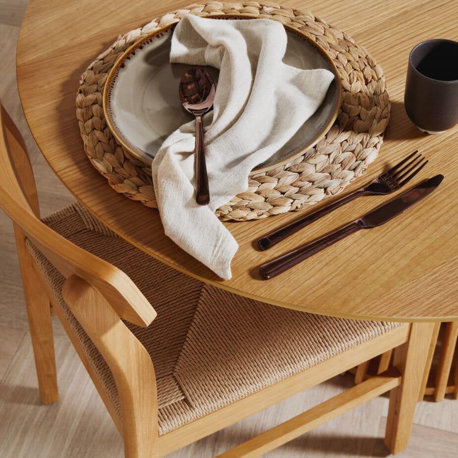 Wooden Woven Chairs Set 2 - Oak - Laura James