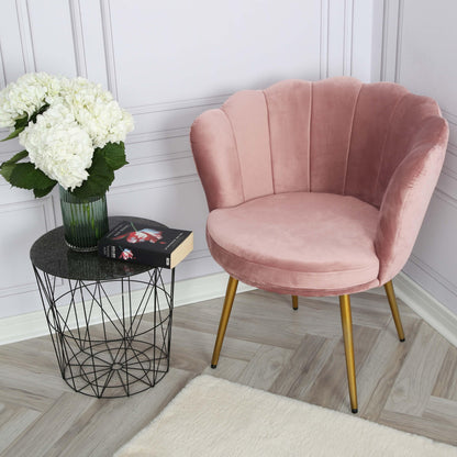 Flora accent chair – scalloped – blush pink - Laura James