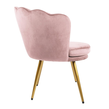 Flora accent chair – scalloped – blush pink - Laura James