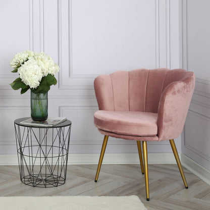 Flora accent chair – scalloped – blush pink - Laura James