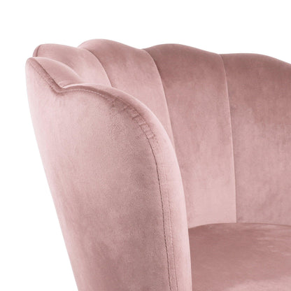 Flora accent chair – scalloped – blush pink - Laura James